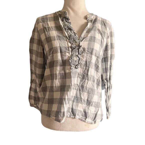 J crew mercantile size small 1/4 button down plaid flannel soft blouse - Picture 1 of 3